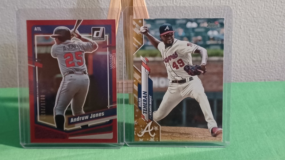 Atlanta Braves Lot Of 2 Cards Andruw Jones Red Foil SP & Julio Teheran Gold Star