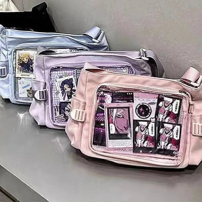 Japan Style Transparent Ita Crossbody Bag Postcard Badge Display Shoulder Tote