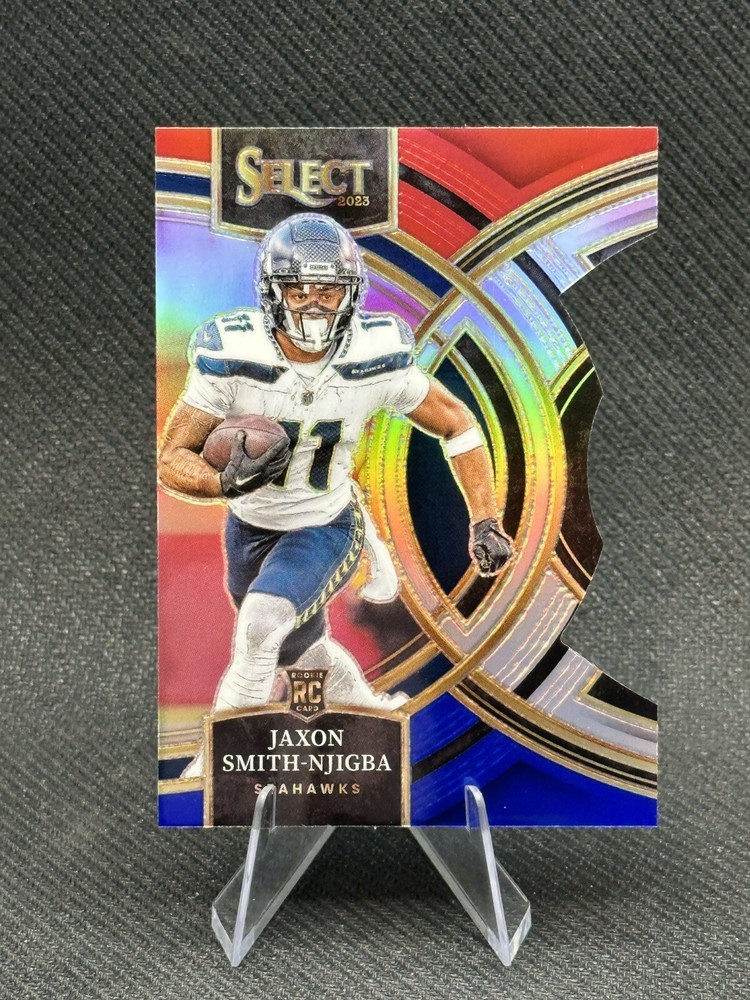 2023 Select Jaxon Smith-Njigba Rookie Red And Blue Prizm Die-Cut SP Premier