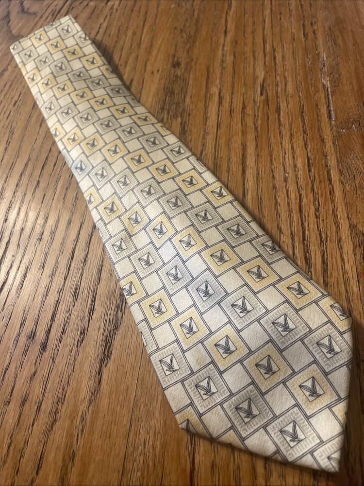Vintage Burberry Silk Geometric Tie Men’s Necktie Made In France