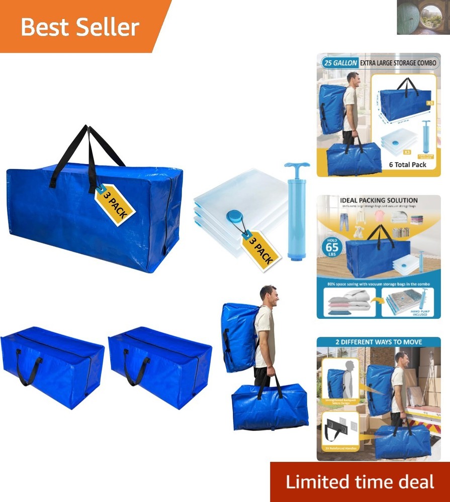 Heavy Duty Vacuum Storage Bags 6-Pack for Moving