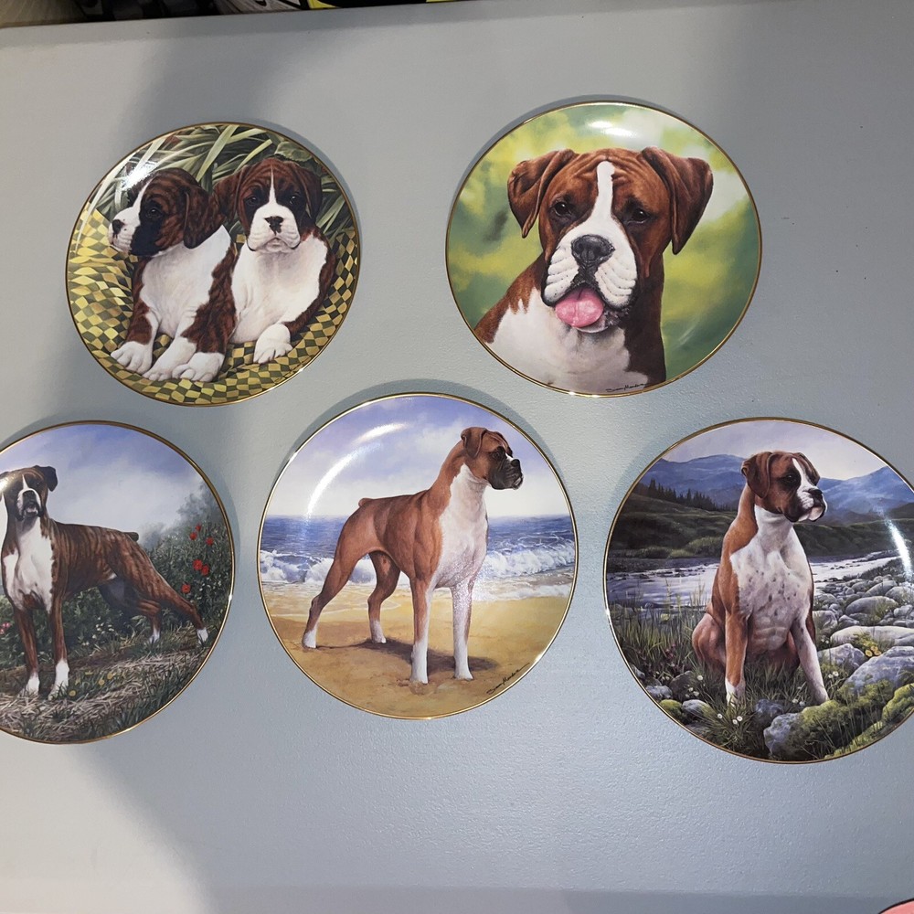 The Danbury Mint ~ Collection Boxers ~ Collector Plate Set of 5 ~ All Numbered