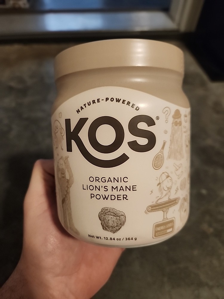 KOS Organic Lion's Mane Powder 12.84 oz Nutrition Shake Mix Exp 4/2027