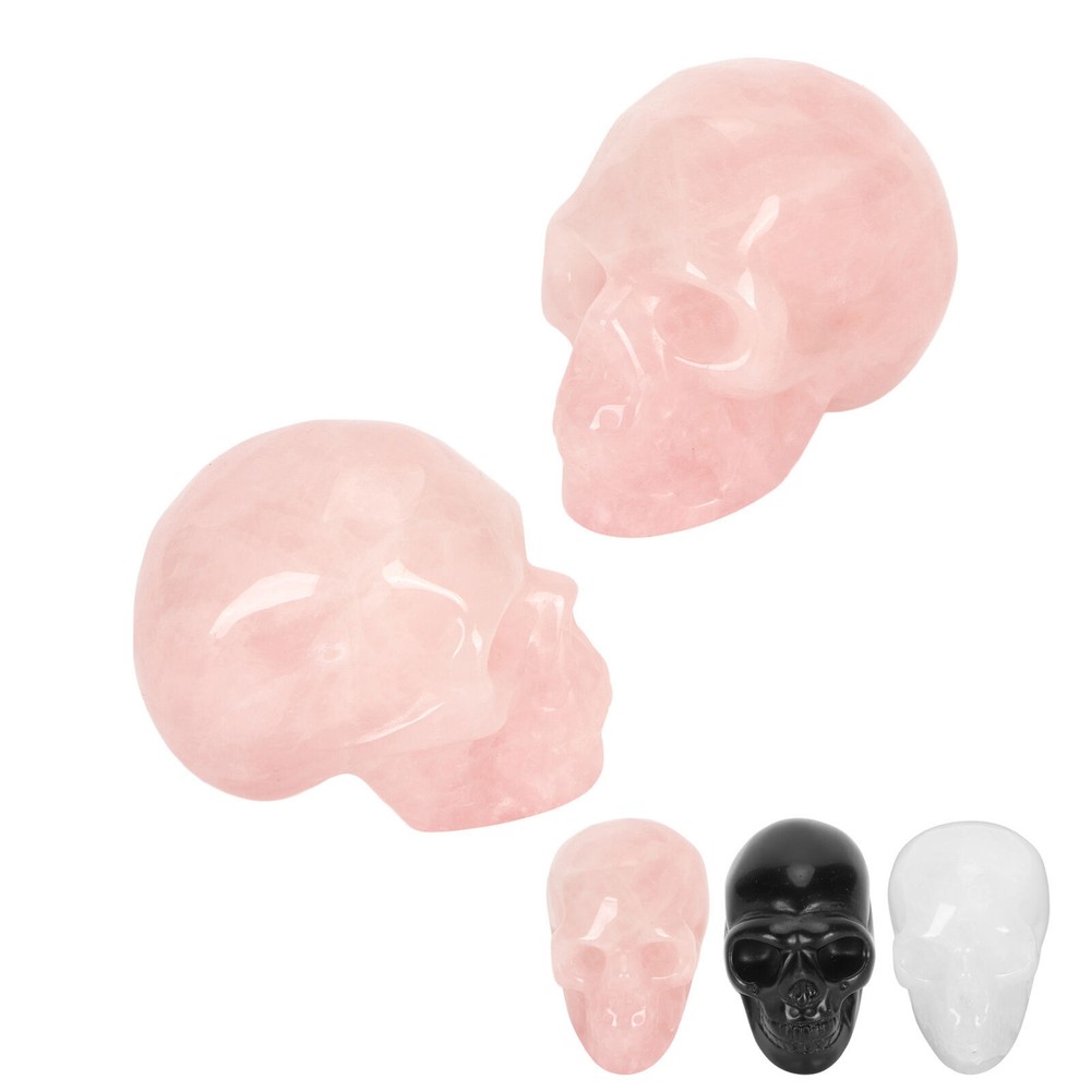 2 Inch Hand Carved Crystal Skull Statue Mini Polished Art Carving