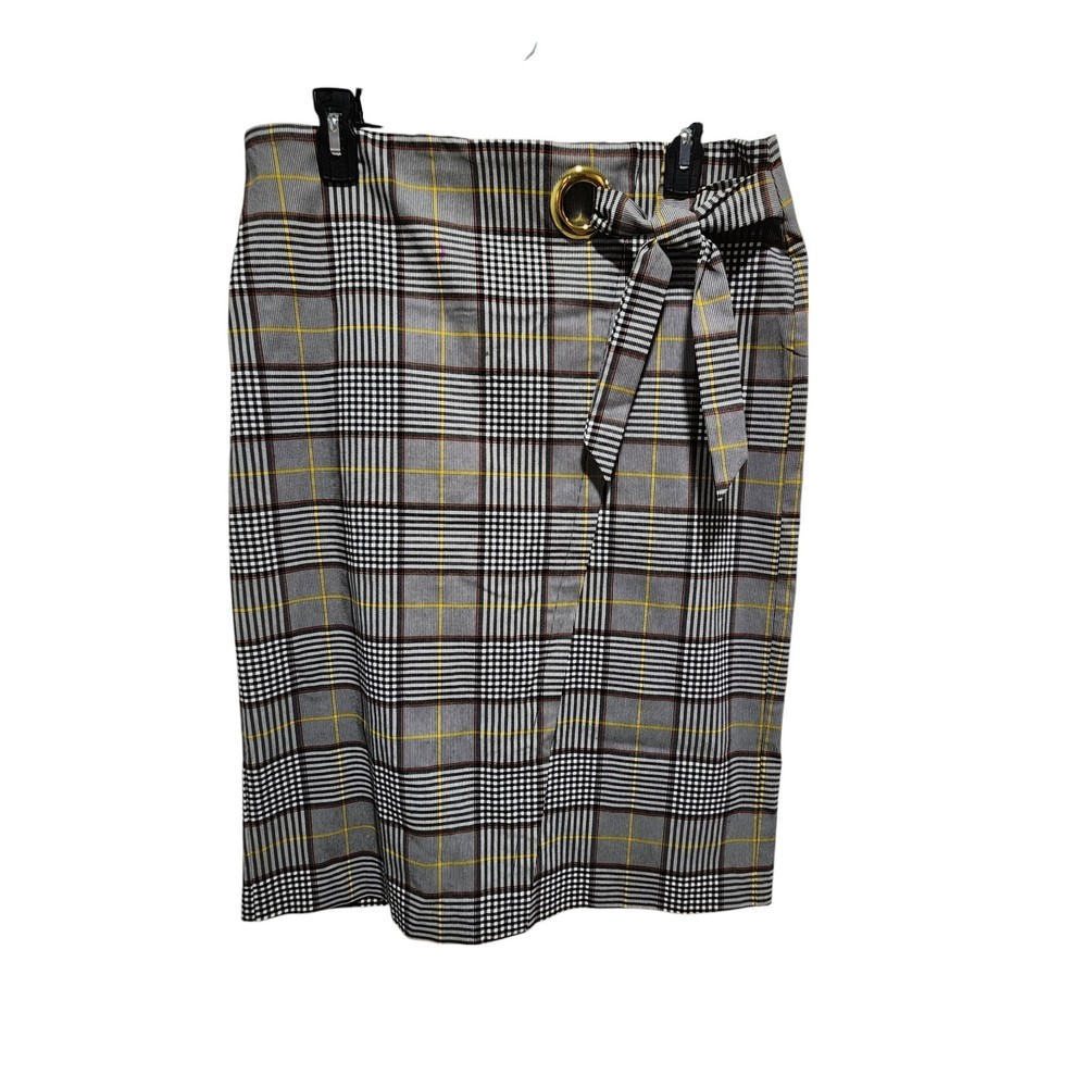 Cato Womens Plaid Stretch Pencil Skirt Size 14 Old Money Academia Fall Corporate