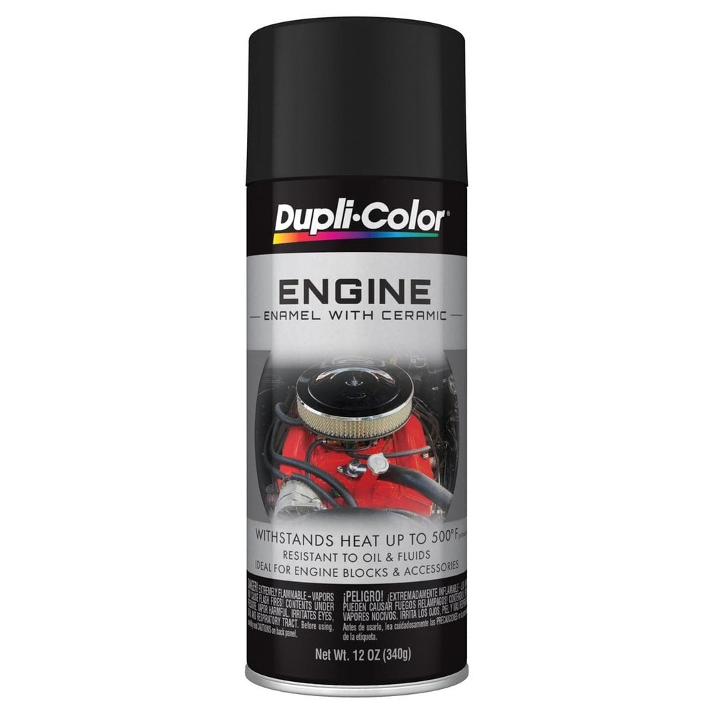 DE1654 Ceramic Engine Enamel Spray Paint Flat Black 12oz Aerosol Can