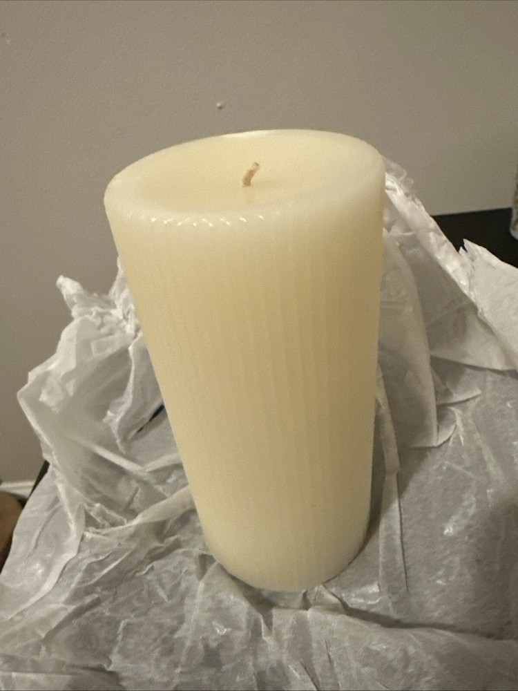 6-Inch Root Beeswax Ivory French Vanilla Pillar Candle