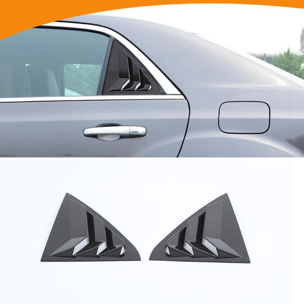 2x Side Window Louvers Air Vent Shades Cover For Chrysler 300 2011+ Carbon Fiber