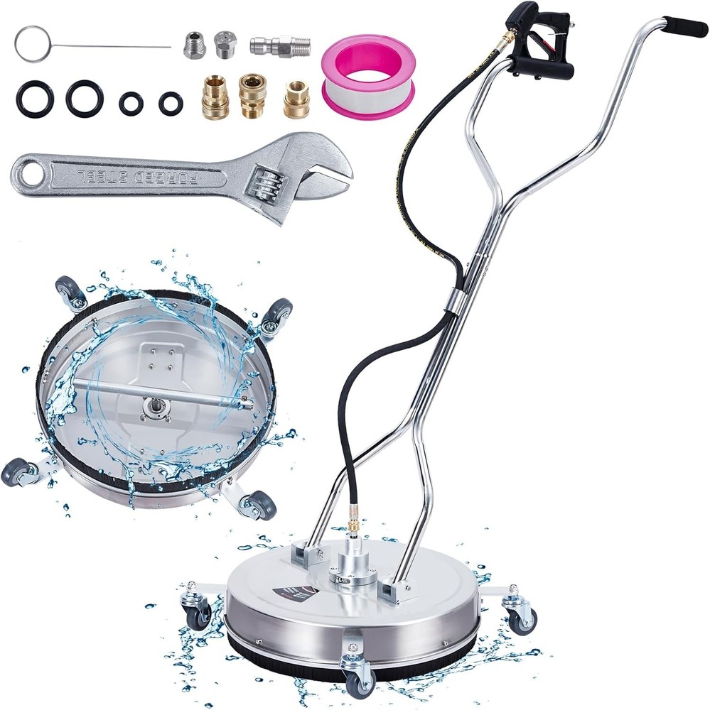 Stainless Steel Pressure Washer Surface Cleaner with 4 Wheels