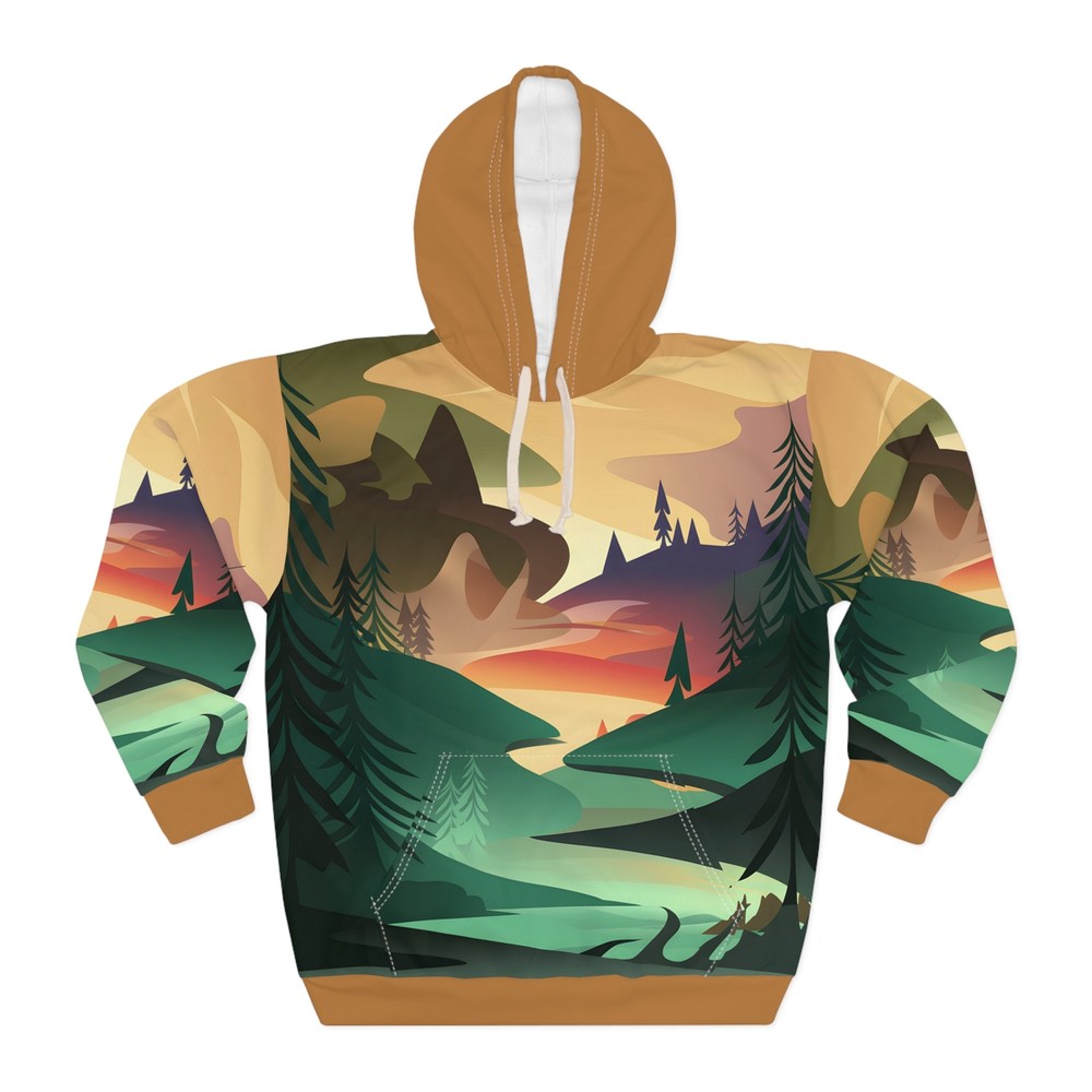 All Over Print Hoodie Twilight Embers Scenic Outdoor Adventure Apparel