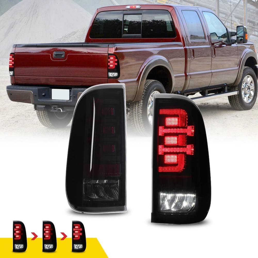 Smoked LED Tail Lights for 08-16 Ford Super Duty F-250 F-350 F-450