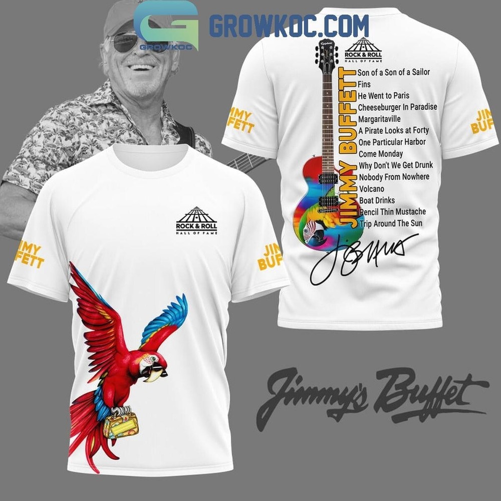 Jimmy Buffett Margaritaville Hall Of Fame Introduction 2024 White  T-Shirt 3D