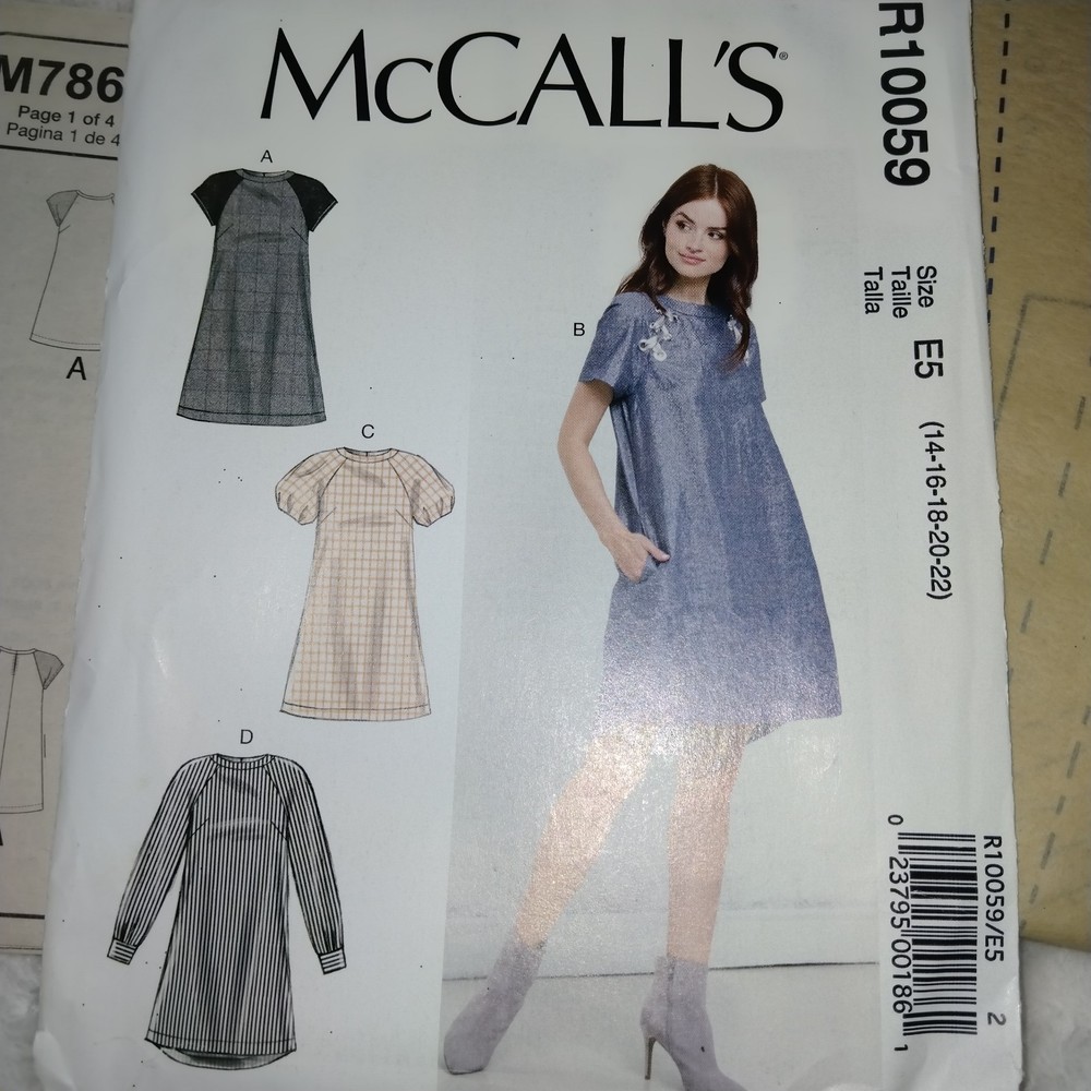 McCall's Pattern R10059/M7862  4 Styles Of Misses Dresses Sizes 14-22, Uncut