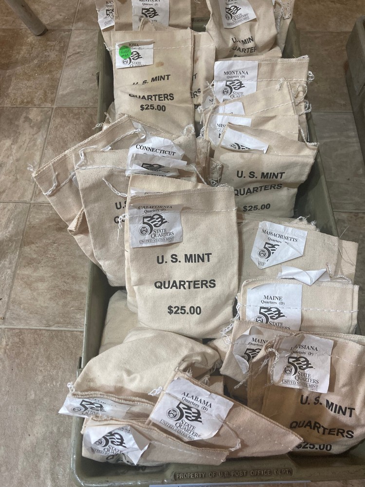 State Quarter Original Mint Sewn Bags, COMPLETE SET OF 100 ($25 DOLLAR) BAGS P&D