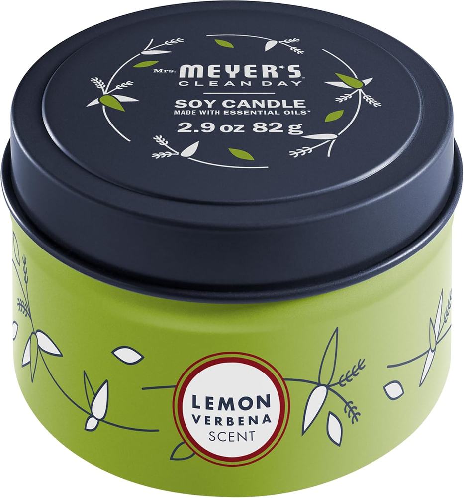 Soy Tin Candle, 12 Hour Burn Time, Made with Soy Wax and Essential Oils, Lemon V