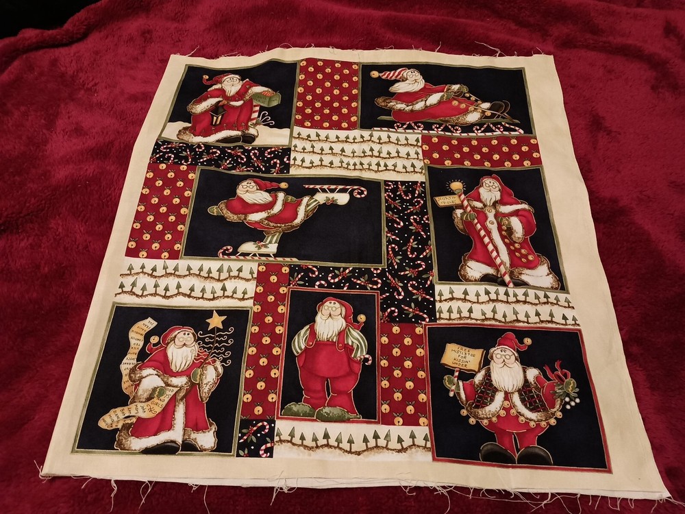 **SALE**Christmas Fabric For Lg. Throw Pillow Quilt Crafts  Whimsical Santa-image