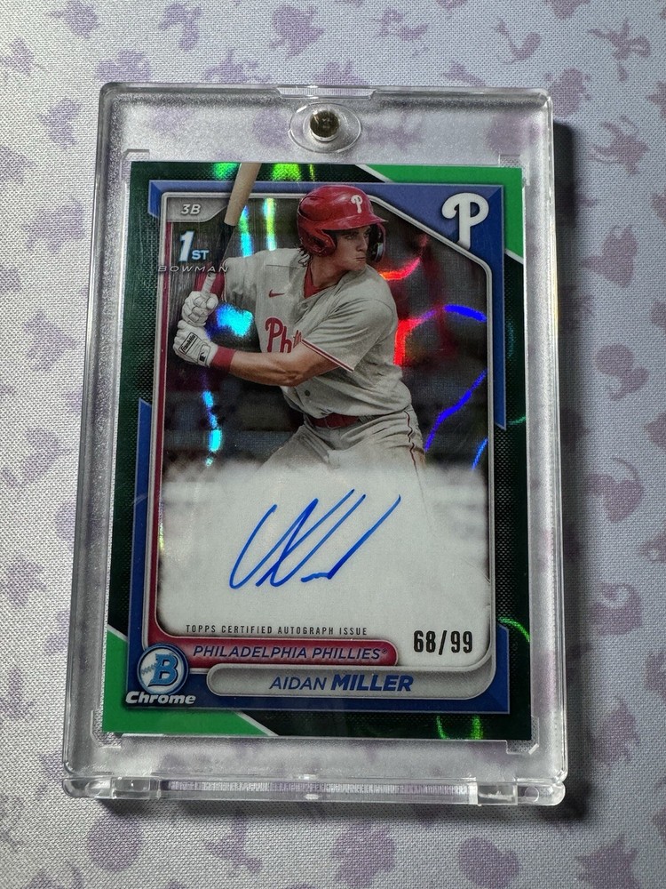 24 Bowman Chrome 1st bowman autoHTA GreenLavaRefractor#CPA-AMI Aidan Miller /99