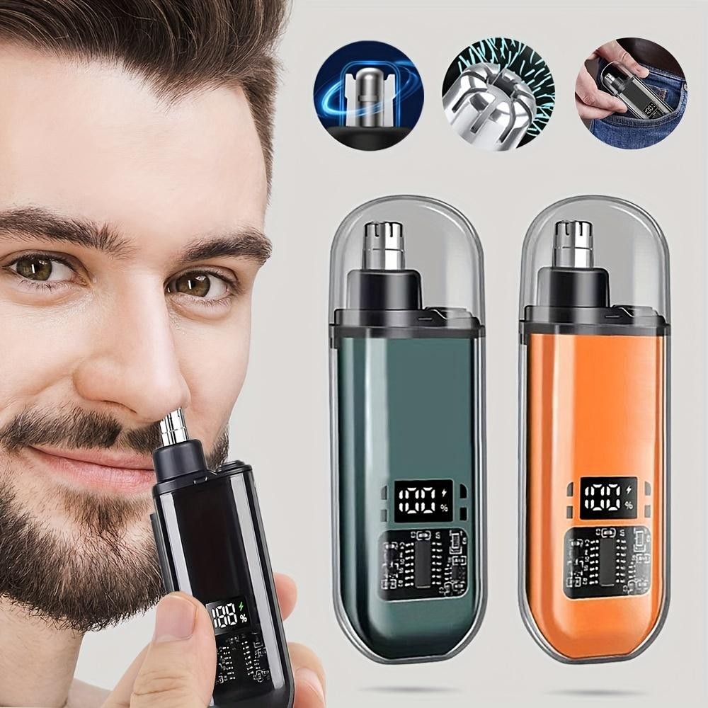 USB Nose & Ear Hair Trimmer for Men, Mini Electric Clipper, Quick Charging