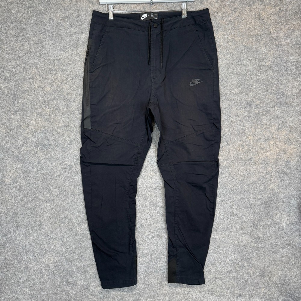 Nike Tech Pack Woven Track Pants Mens 34 Black Lightweight Tapered Slim
