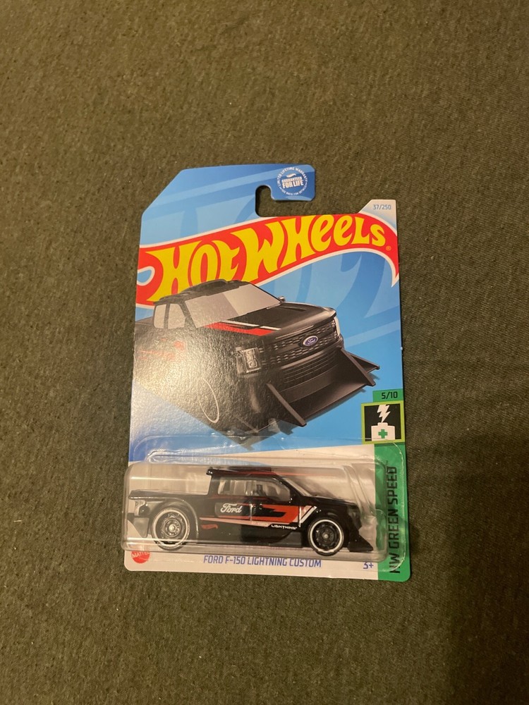 2024 HOT WHEELS FORD F-150 LIGHTNING CUSTOM BLACK (37/250) GREEN SPEED (5/10) 🔥