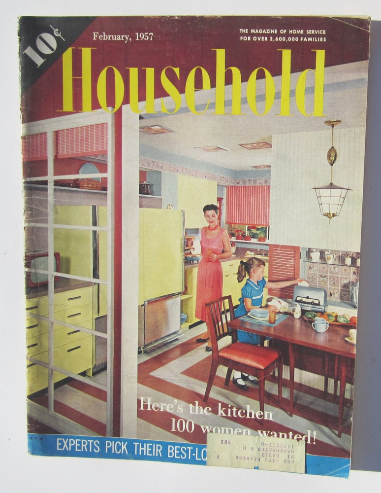 Household Magazine February 1957 Womens Housewife Ads Vintage Good+