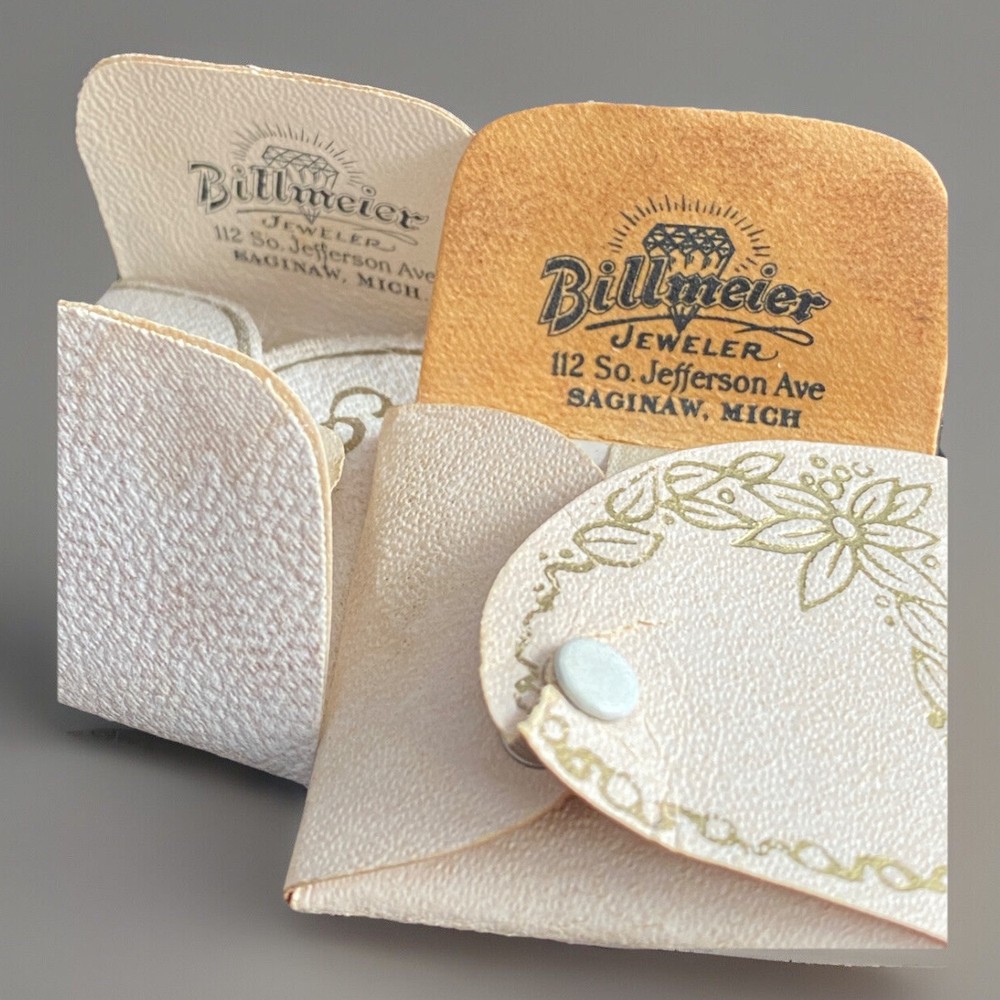 2 Vintage engagement ring pouch card holders
