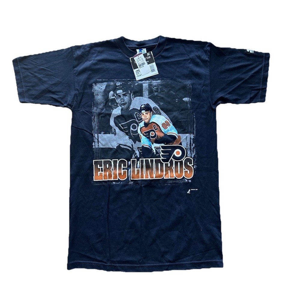 VTG 90s Starter Philadelphia Flyers Eric Lindros Youth Sz XL Tee 19x 28 NWT USA