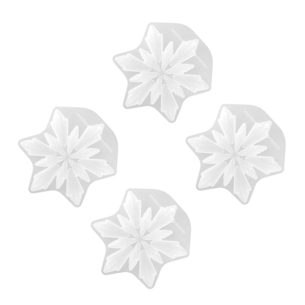 4pcs Silicone Snowflake Molds for Resin Jewelry DIY Xmas Pendants  