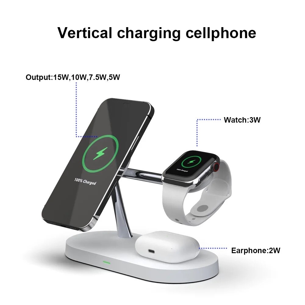 3 in 1 Wireless Charging Stand for iPhone 12 to 16 with Fast Charging