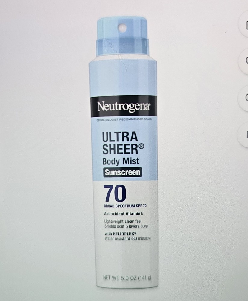 Ultra Lightweight SPF 70 Sheer Sunscreen Spray 5 Oz