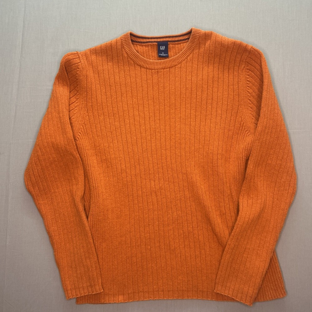 Vintage GAP Ribbed Knit Sweater Burnt Orange Medium 90s Y2K