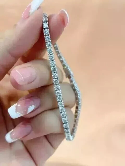 7Ct Lab-Grown Diamond Tennis Bracelet in 14k White Gold for Women