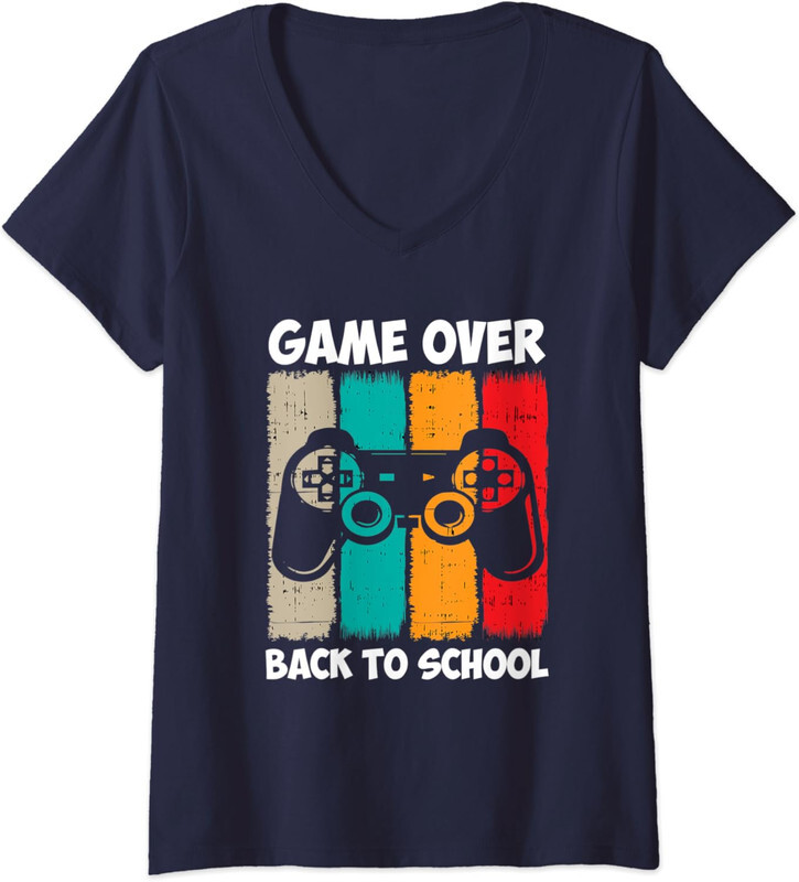 Back To School Game Over Teacher Student Fun Video Ladies' V-Neck Tshirt-image