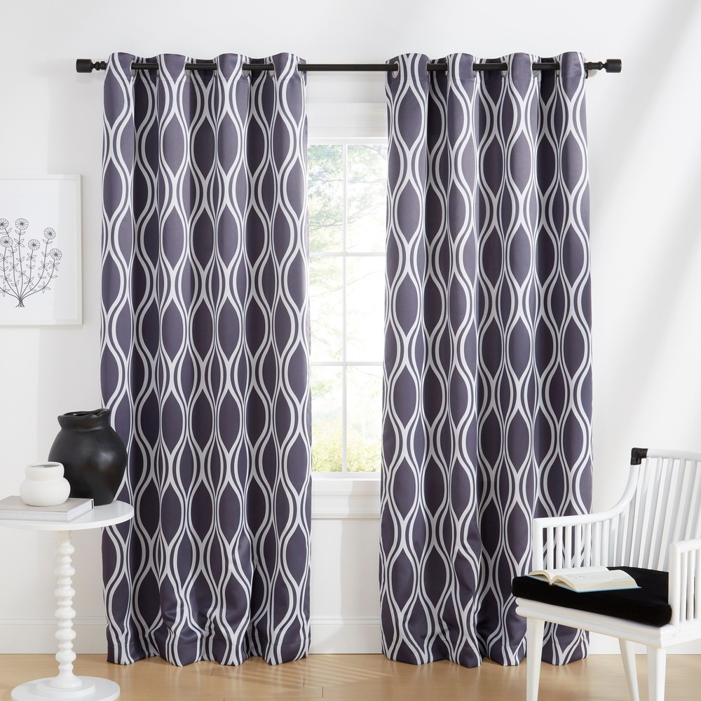 ATI Home Alfie Room Darkening Blackout Grommet Top Curtain