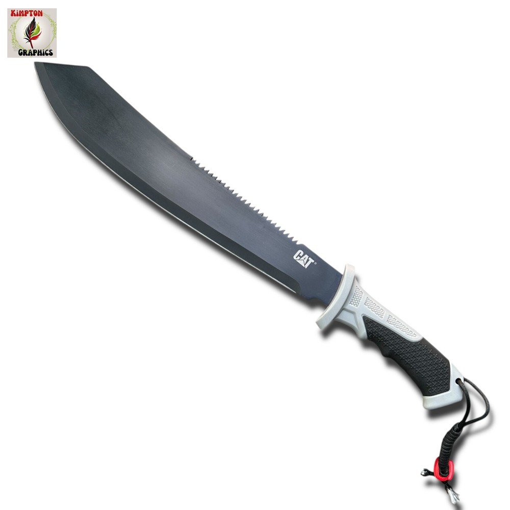 CAT Survival Machete with Sawback Blade - Full Tang Tactical Jungle Knife for Outdoor Adventures