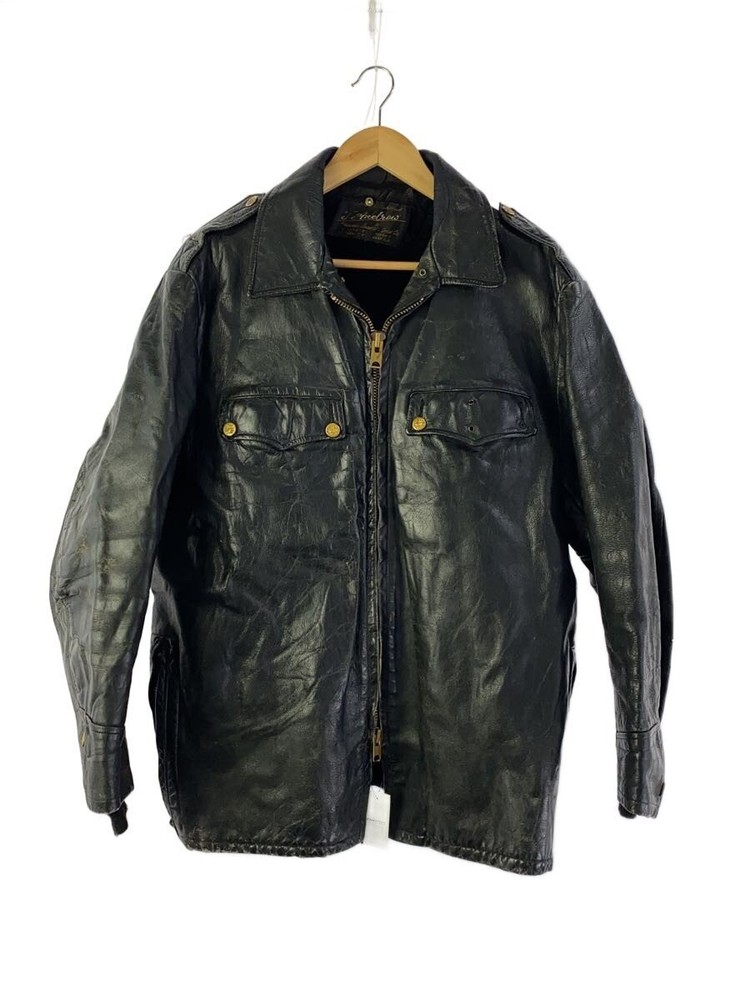 Leather Jacket Blouson/-/Leather/Blk/Plain 3406
