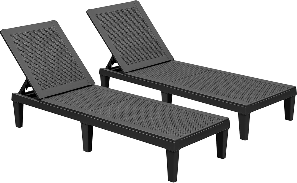 Lounge Chairs for outside Patio Waterproof Resin Chaise Lounge Outdoor Adjustabl