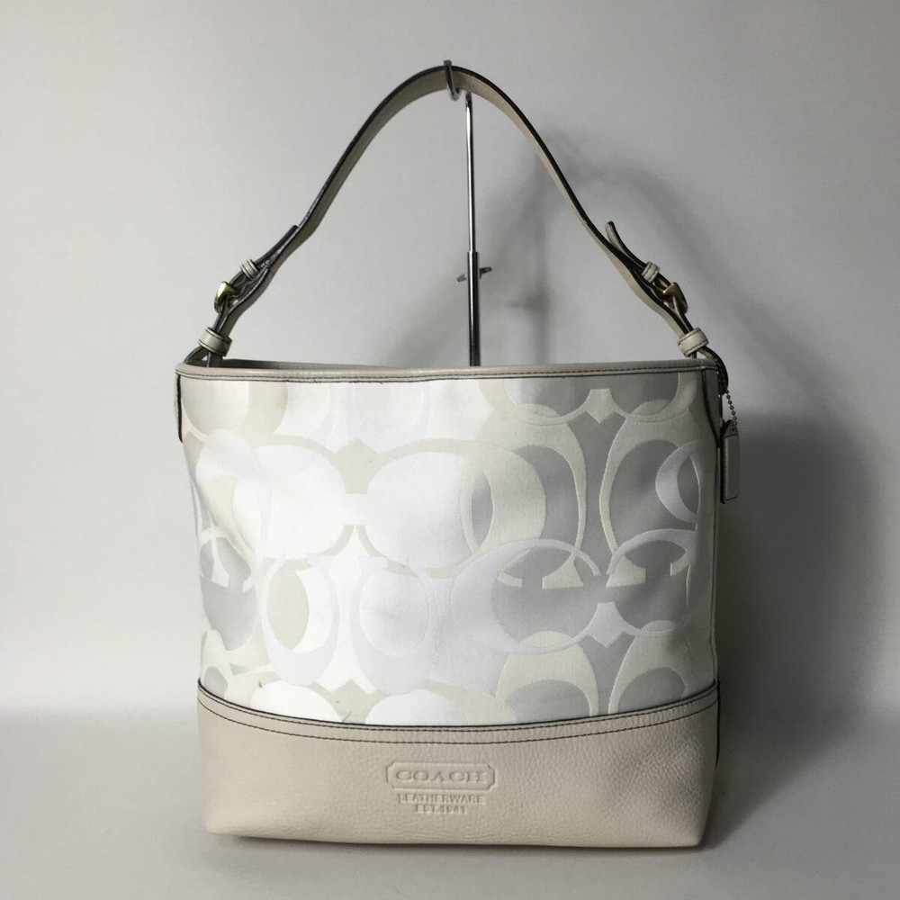 Coach Signature One Shoulder Bag in White - Style 76B105