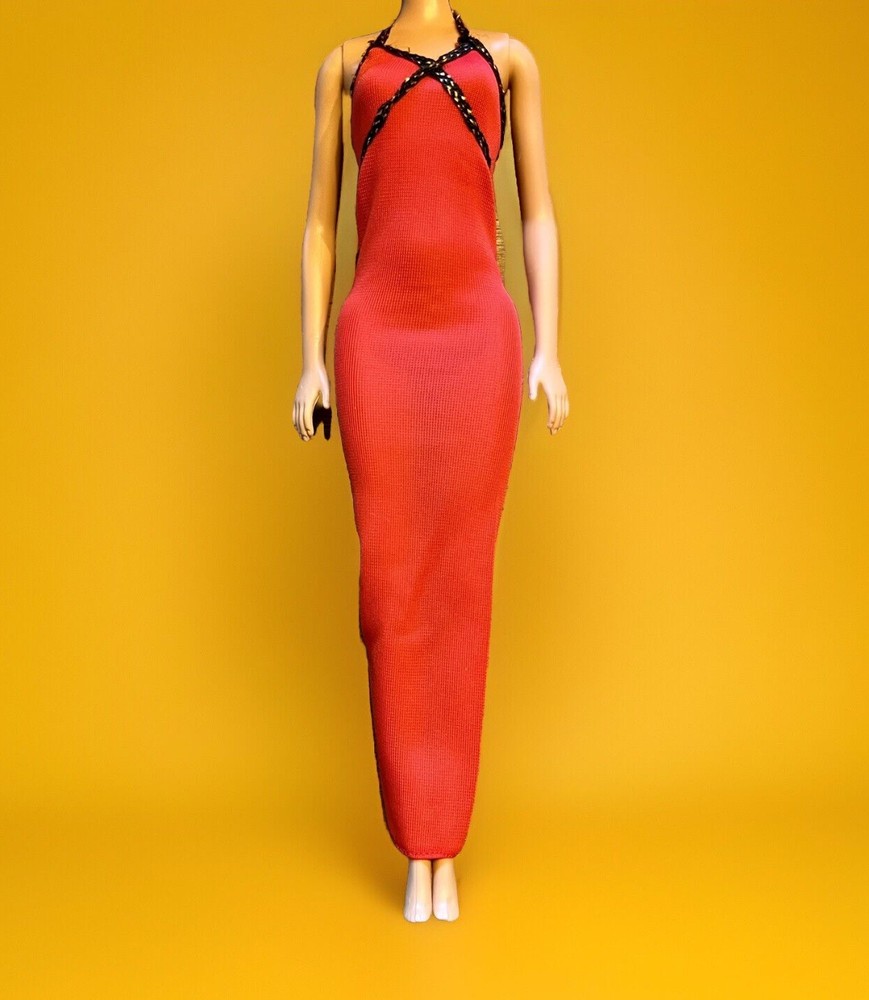 VTG Clothes Barbie Best Buy Outfit 1357 Red Dress Superstar Era Mattel Doll Only