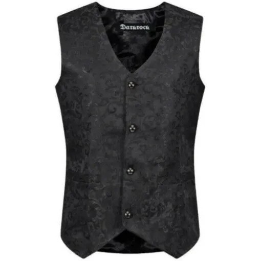Mens Tailored Formal Waistcoat Gothic Steampunk Brocade Victorian