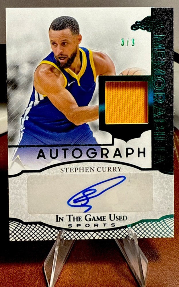 2024 Leaf Memorabilia Stephen Curry Auto Emerald In The Game Used Sports 3/3 🔥