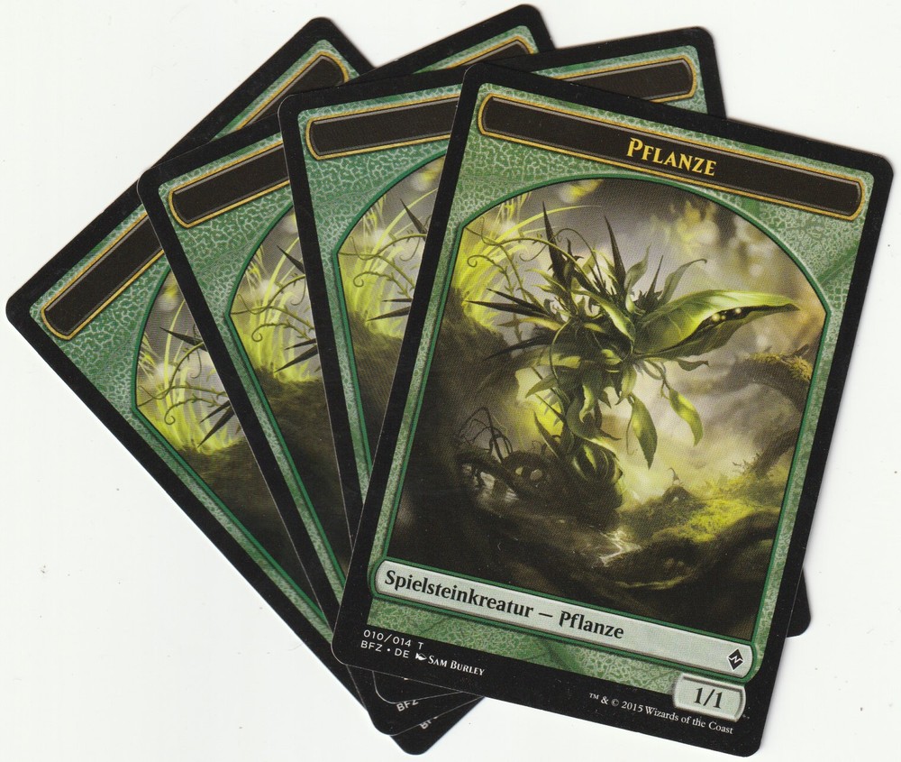 MTG 4 Green Plant Creature Tokens PLAYSET Magic The Gathering  