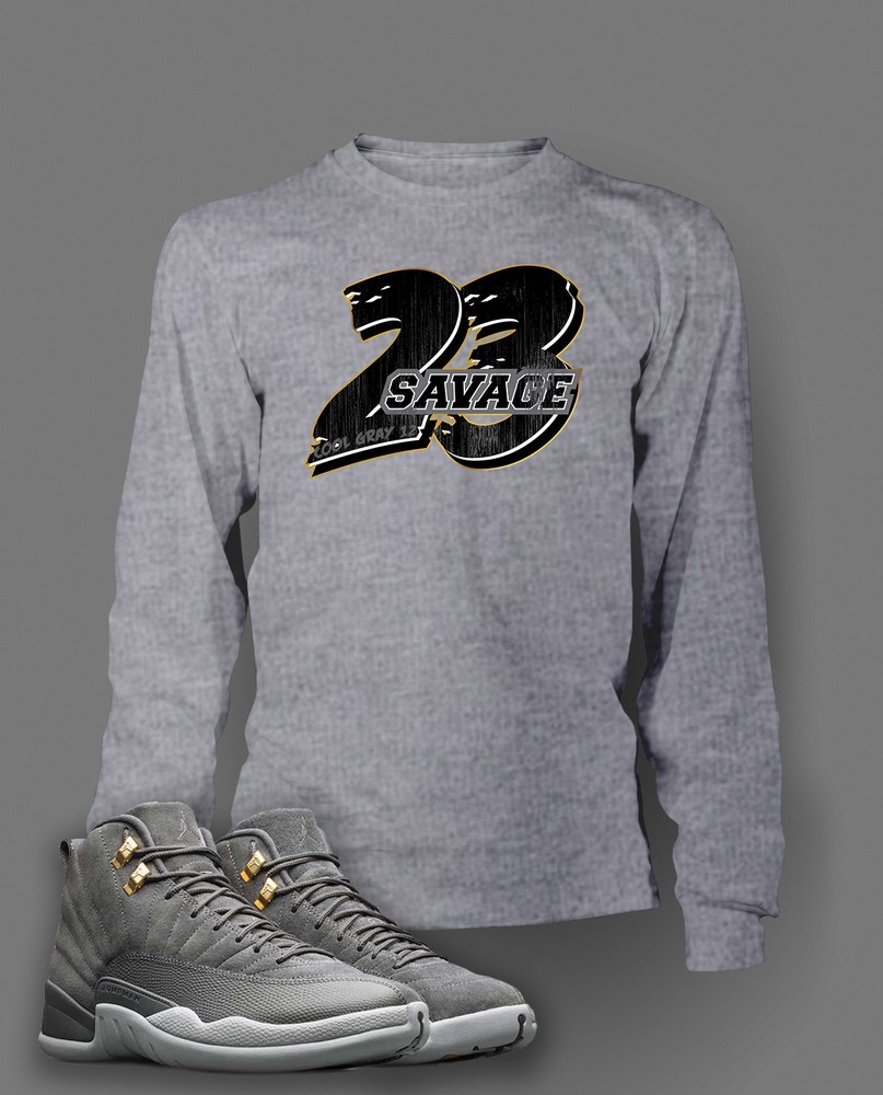 23 Savage Graphic Tee to Pair with J12 Cool Grey Shoes for Men
