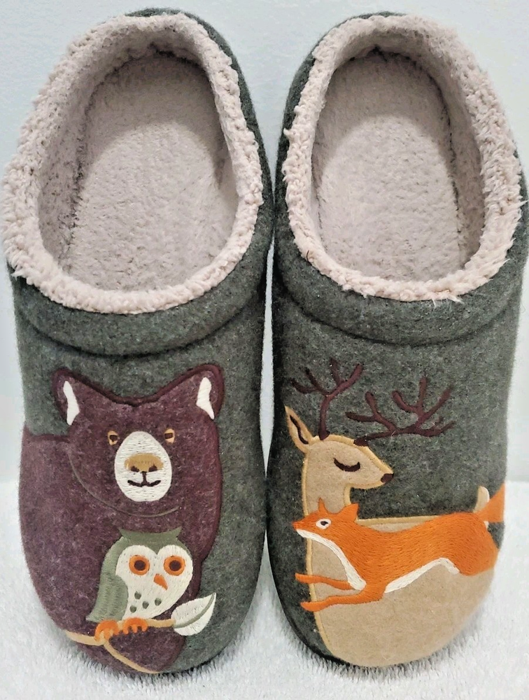 L.L. Bean Daybreak Scuffs Forest  Friends Sz 10 Medium