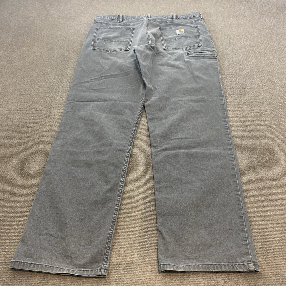 Carhartt Pants Mens 38x32 Relaxed Fit Carpenter 102517 Distressed Faded Gray