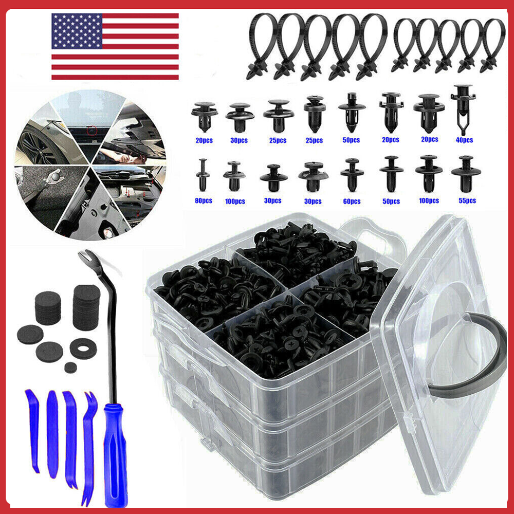 780pcs Auto Retainer Car Fasteners Push Trim Plastic Clips Pin Rivet Bumper Kit