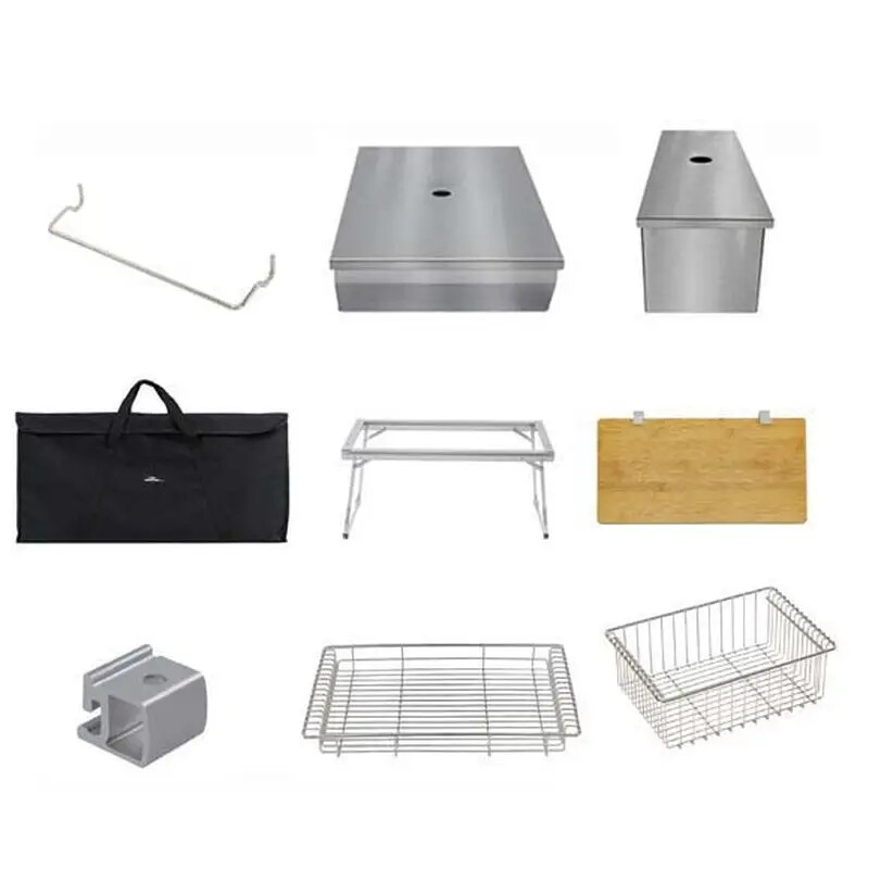 Portable Folding Camping Table with Brazier Burner for Outdoor Picnics