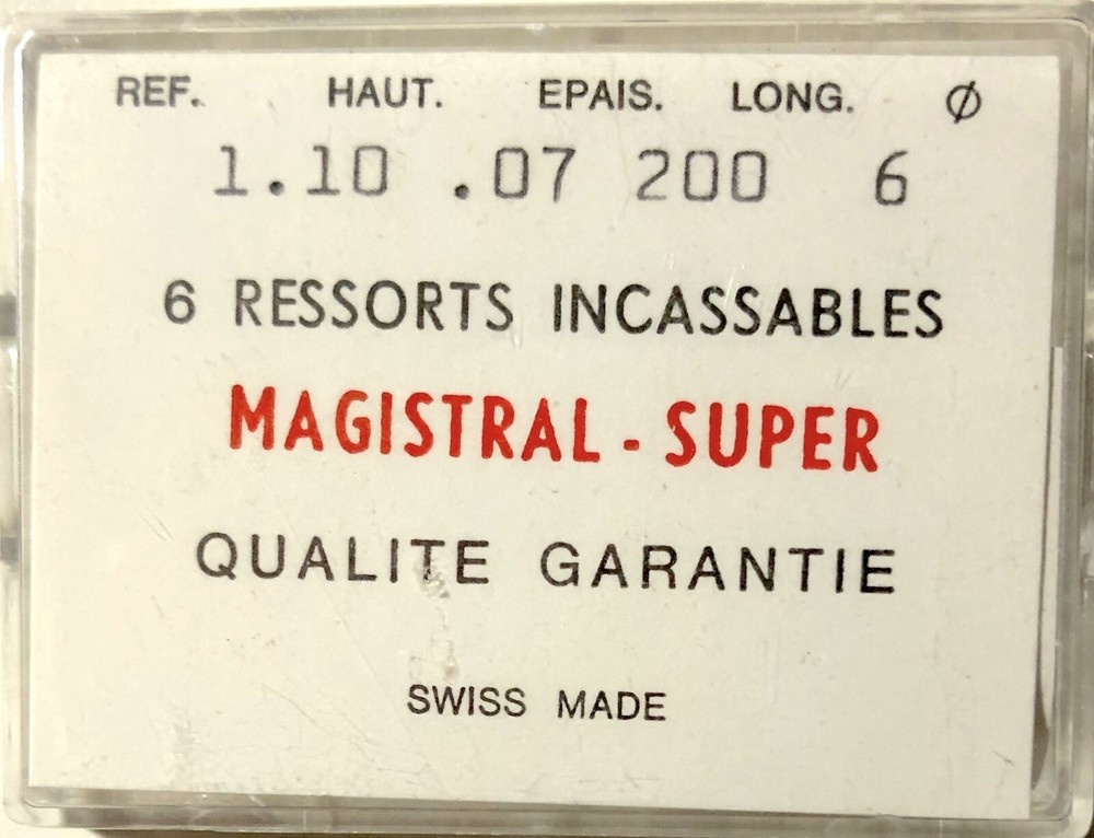 1X Mainspring 1.10x0.07mm Ø6 Watch 200-110 E20 Glossy Steel