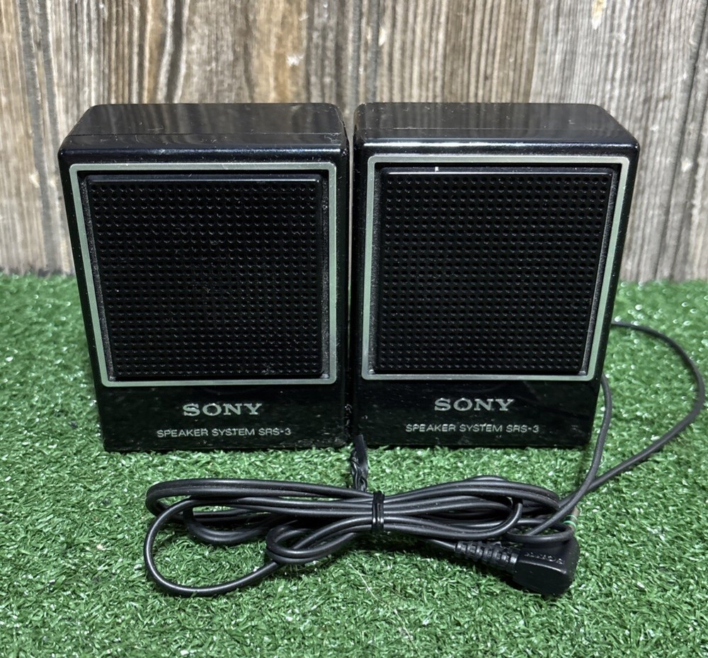 Sony SRS-3 Portable Mini Stereo Speaker System 3.5 MM Jack Vintage