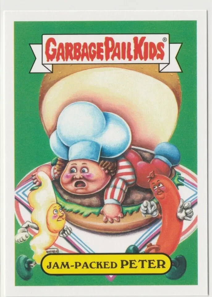 Vintage GPK 2018 We Hate the 80s Jam-Packed Peter #8b Garbage Pail Kids Card